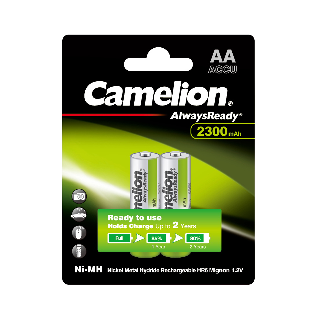 ����������� CAMELION AlwaysReady Rechargeable Ni-MH NH-AA2300ARBP2 2 ��. � ��������