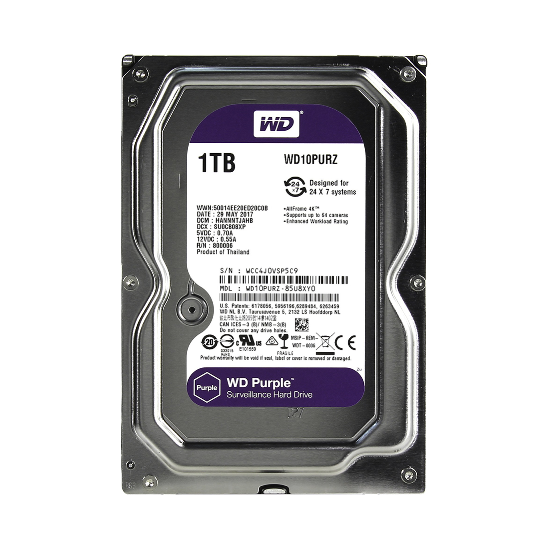 Ƹ����� ���� ��� ��������������� Western Digital Purple HDD 1Tb WD10PURZ