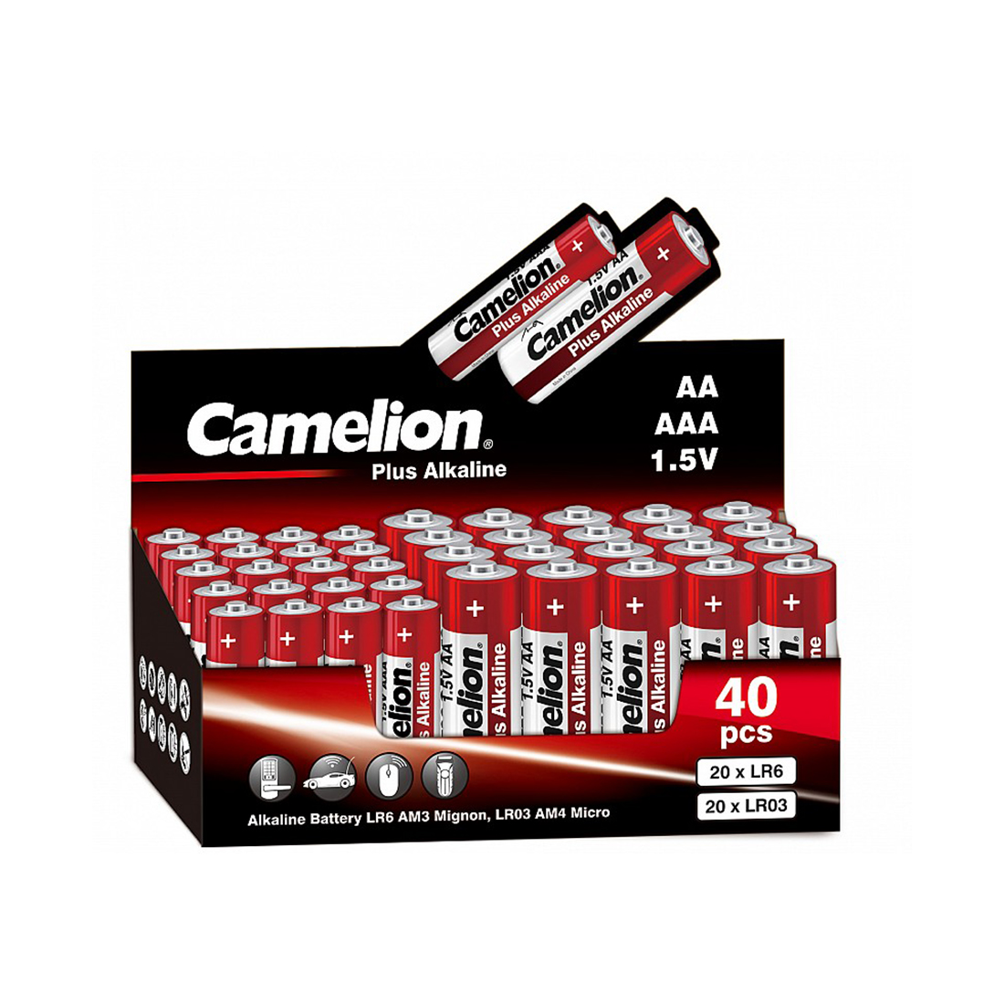 ��������� CAMELION Plus Alkaline 20LR6+20LR03-SP4-CB 40 ��. � ����.