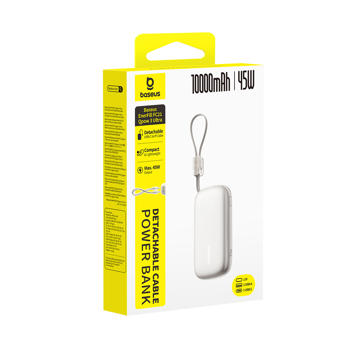 ����������� ������� ����������� Baseus EnerFill FC21 Qpow 3 Ultra 10000mAh 45W Titanium (E0027Q01)